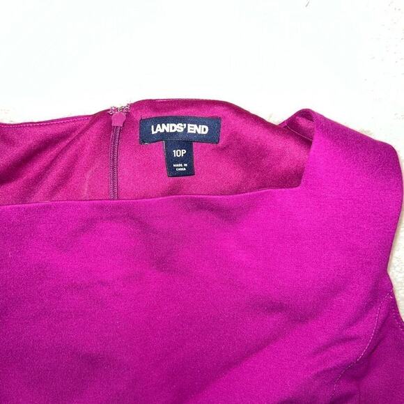 Lands’ End Fuchsia Sheath Business Casual Dress | Sz 10P - Picture 3 of 4